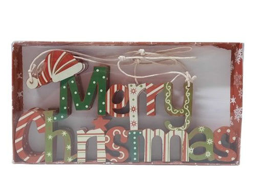 Picture of MERRY CHRISTMAS WOODEN WALL PLQ
